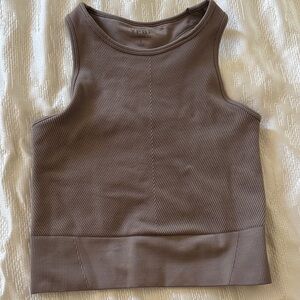 YPB tank workout top taupe gray size Small